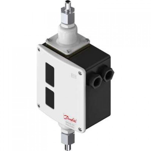 DANFOSS 017D002166 — Реле перепада давления RT260A, диапазон настройки уставки 0,5-4 бар, дифференциал 0,3 бар, присоединение G 3/8 