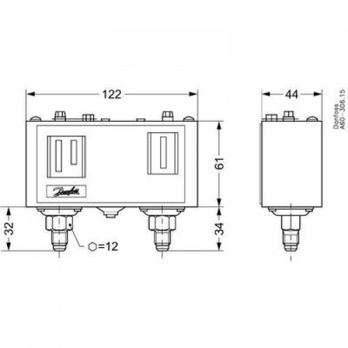 DANFOSS KP15 Реле давления -0,2-7,5 / 8-32 бар(пр. класс 0100501404) 