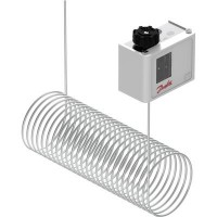 DANFOSS 060L126666 — Реле температуры (термостат) KP 61, IP 30/44, диапазон регулирования -30...15 °C, длина трубки 1 м 060L126666