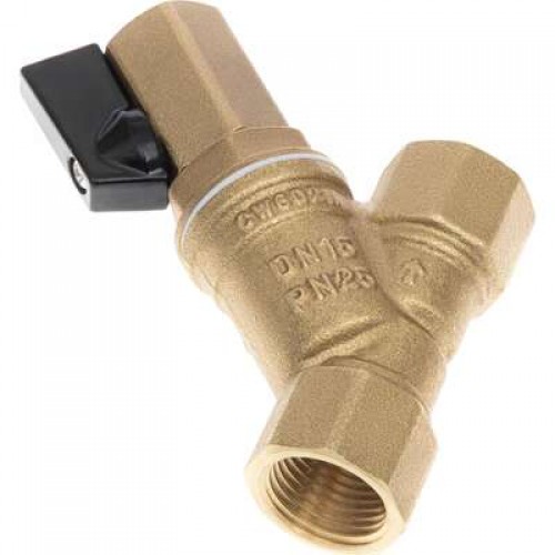 РИДАН FVR-DR 065B8345R — Фильтр сетчатый со сливным краном DN40, PN25, Т от -20 °С...130 °С; материал корпуса латунь CW602N 