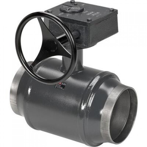 DANFOSS 065N1123 — Кран шаровой полнопроходной JIP WW, DN 50, PN 25, T макс 180 ℃, червячный редуктор, корпус — сталь P235GH 