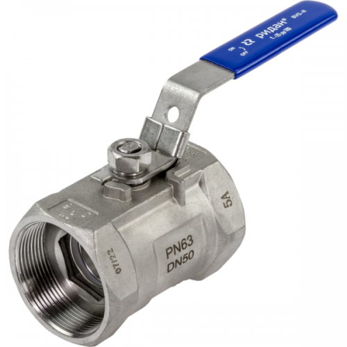 РИДАН BVS-R 082X4605R — Шаровый кран резьбовой DN32 PN63, с рукояткой, корпус — коррозионностойкая сталь, шар — коррозионностойкая сталь AISI316; уплотнение по шару R-PTFE (15% C) 