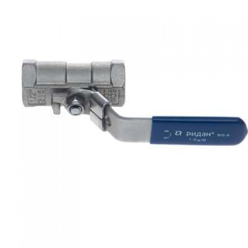 РИДАН BVS-R 082X4607R — Шаровый кран резьбовой DN50 PN63, с рукояткой, корпус — коррозионностойкая сталь, шар — коррозионностойкая сталь AISI316; уплотнение по шару R-PTFE (15% C) 