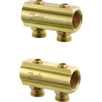 DANFOSS Распределительный коллектор типа FHF с запорным вентилем, конфигурация 2+2 088U0542