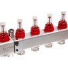 РИДАН 088U0956R — Комплект коллекторов SSM-6RF set с расходомерами, кронштейнами, ручным воздухоотводчиком, сливным краном и торцевой заглушкой, 6 контуров 