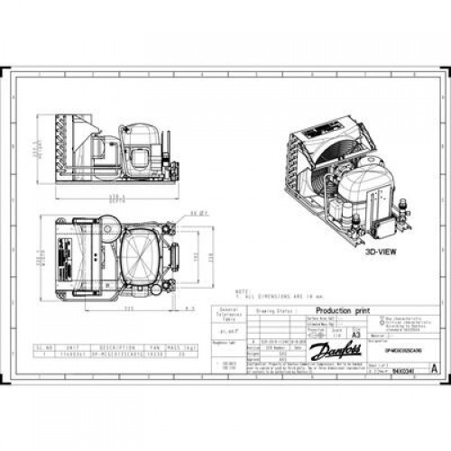 DANFOSS OP-MCGC012SCA01G агрегат компр.-конд. 
