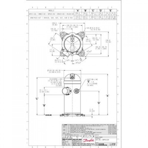 DANFOSS HRM034T4LP6 Компрессор спиральный 