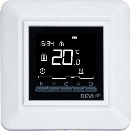 DEVI DEVIreg Opti 140F1055 — Программируемый терморегулятор со встроенными программами таймера, белый 
