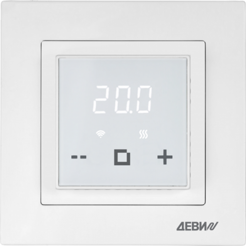 ДЕВИ 140F1064R — Терморегулятор ДЕВИ Classy c Wi-Fi белый, IP 21, размеры 84 x 84 x 50 мм, диапазон регулирования температуры 5...40 °С 