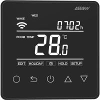 ДЕВИ 140F1143R — Терморегулятор ДЕВИ Prime c Wi-Fi черный IP 21, размеры 87 x 87 x 42 мм, диапазон регулирования температуры 5...40 °С 140F1143R
