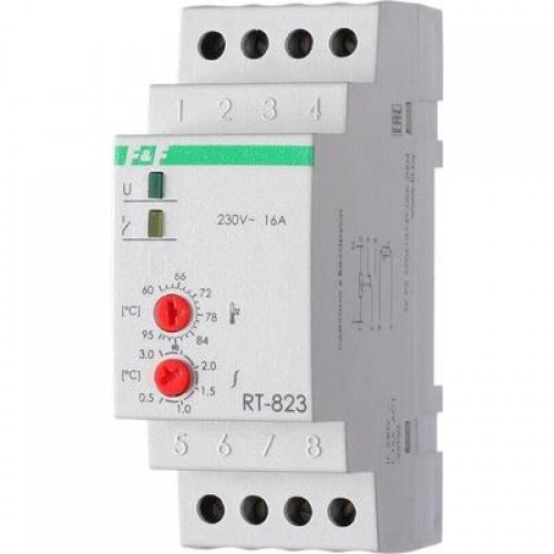 ЕВРОАВТОМАТИКА 140R1083R — Терморегулятор RT-823 (+60...+95 °С) с датчиком RT823 на проводе, IP44, диапазон рабочих температур -25...+50 °С 