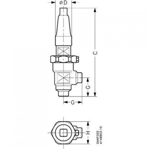 DANFOSS 148B5021 — Запорный клапан SVA-S 6 A ANG CAP 
