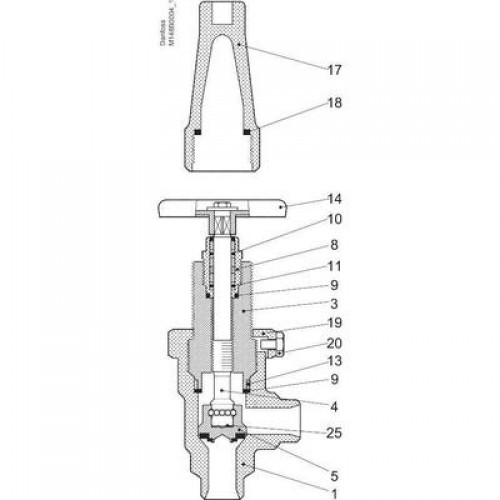 DANFOSS 148B5021 — Запорный клапан SVA-S 6 A ANG CAP 