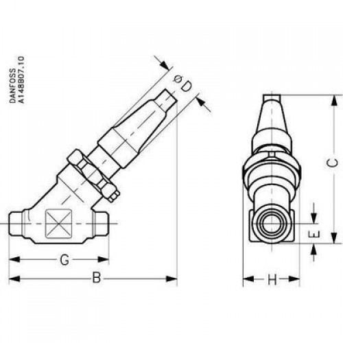 DANFOSS 148B5031 — Запорный клапан SVA-S 6 A STR CAP 