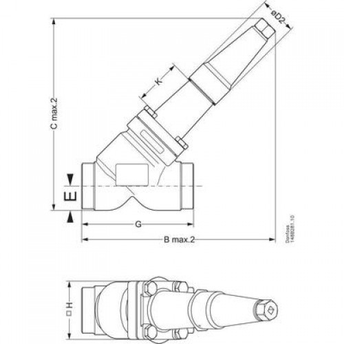 DANFOSS 148B5711 — Запорный клапан SVA-S 50 