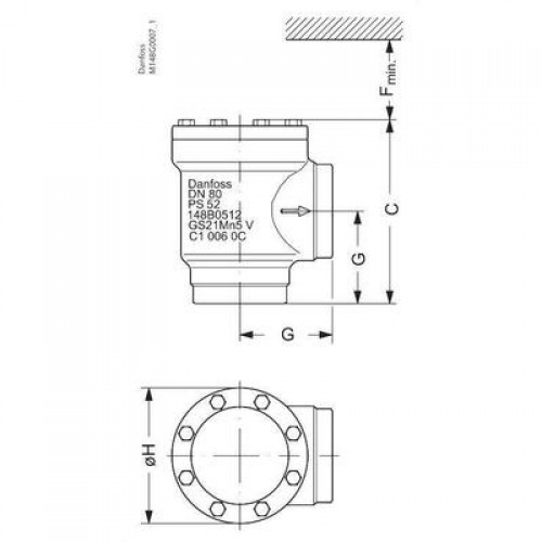 DANFOSS 148B5937 — Клапан обратный CHV-X 80 A 
