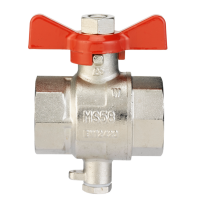 DANFOSS Латунный шаровой кран Dn20, G3/4B, с резьбовым штуцером M10x1 для монтажа термодатчика 187F0592