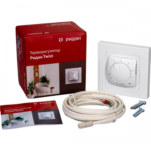 РИДАН 21RT1009R — Нагревательный мат TF-150 6 м² с терморегулятором Twist (белый) 